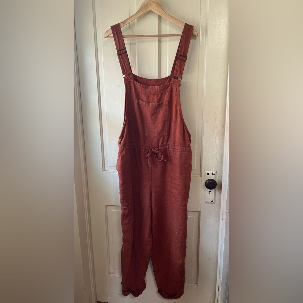 Not perfect linen Everest jumpsuit in heavyweight redwood linen size large